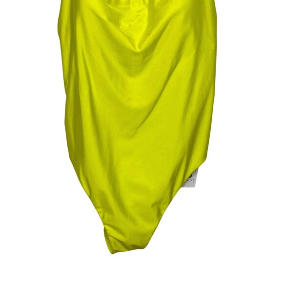 Shade & Shore High Leg Cheeky One-Piece Swimsuit Lime Green Size Large New - Picture 5 of 12